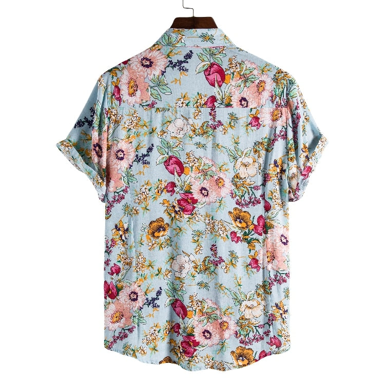 Teal & Floral Print Shirt