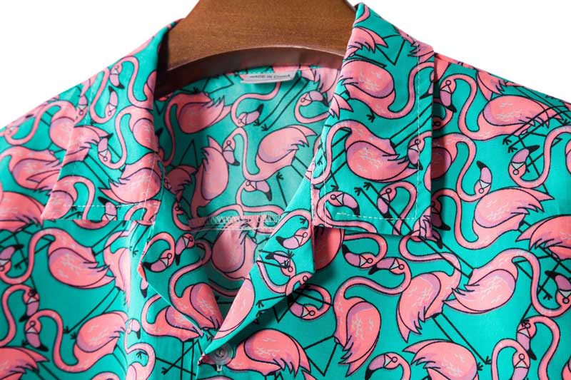 Pink Flamingo & Teal Print Shirt