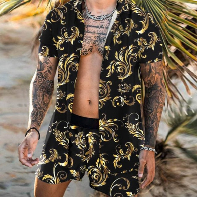 Shirt & Short Set - Gold Leaf