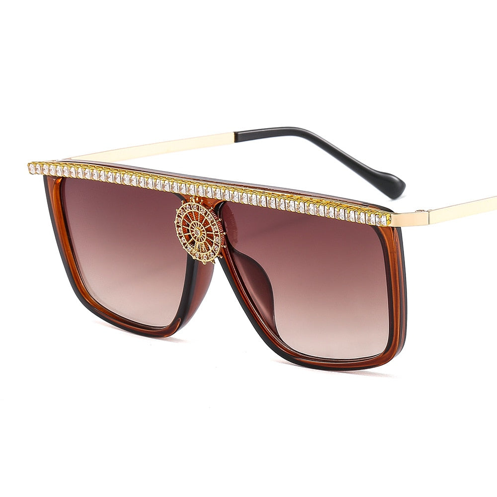 Encrusted Large Frame Sunglasses