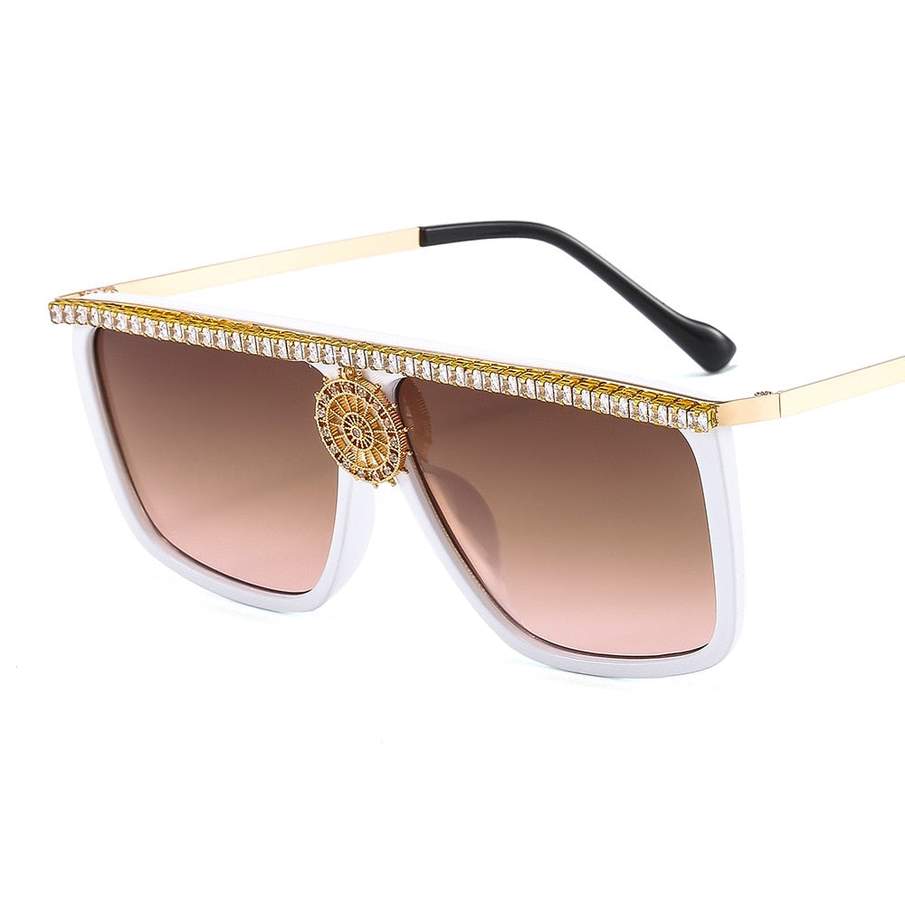 Encrusted Large Frame Sunglasses