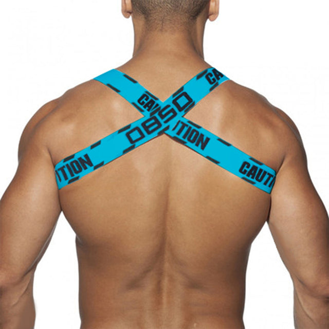 Light Blue Back X Caution Band Harness