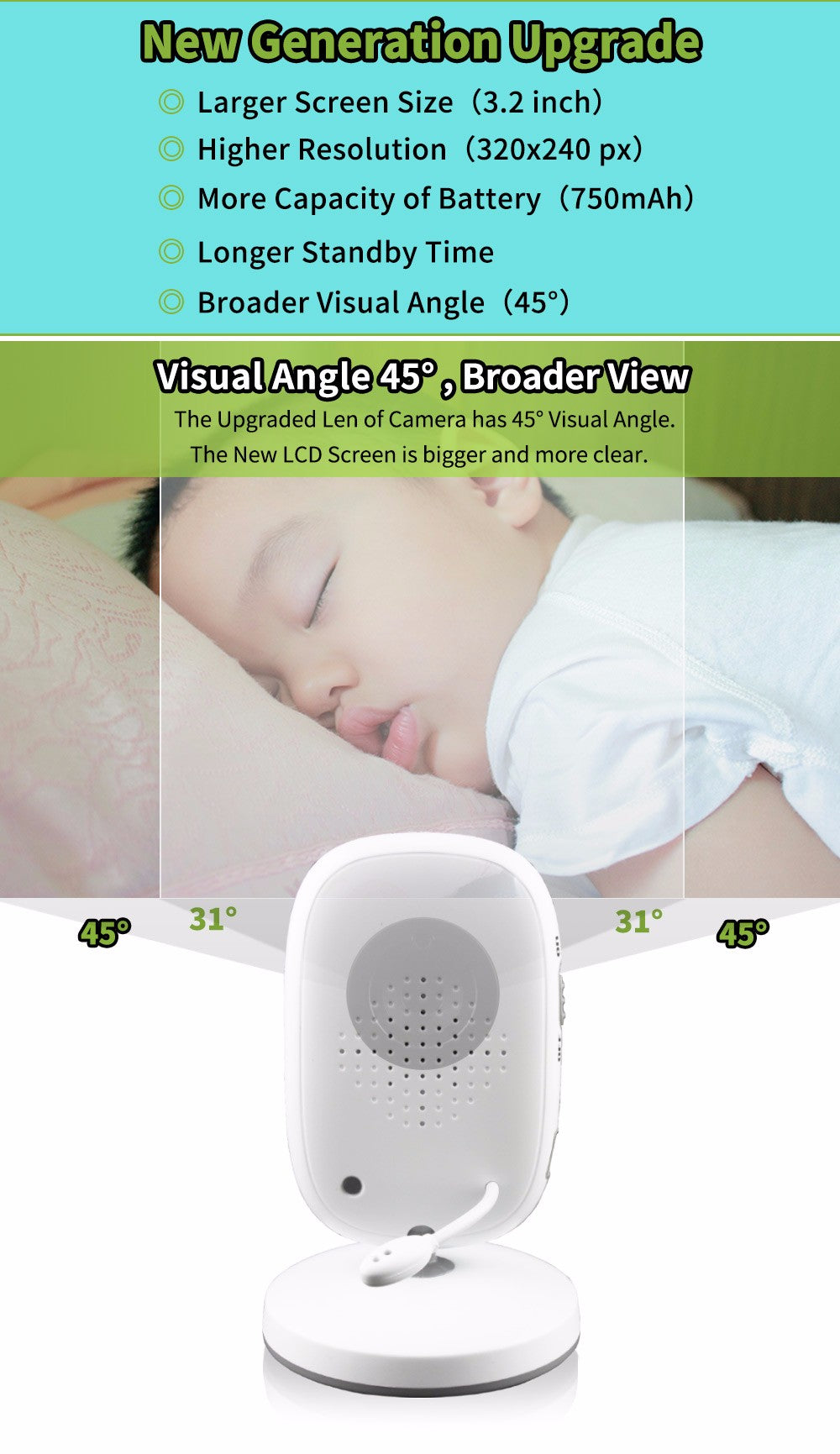Bowie Baby 3.2 inch Wireless Baby Monitor