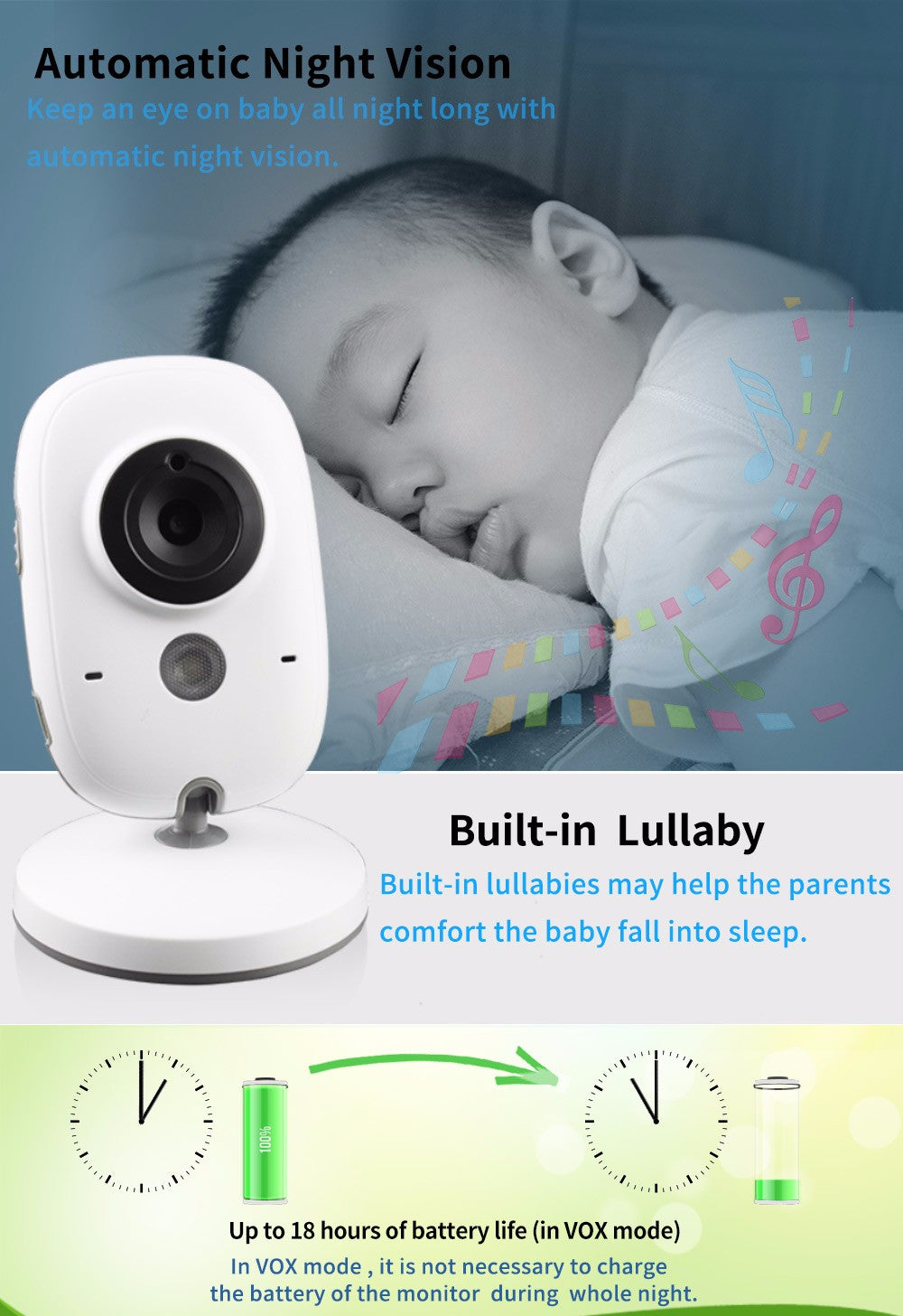 Bowie Baby 3.2 inch Wireless Baby Monitor