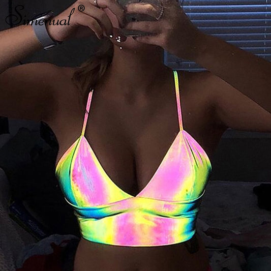 Reflective Crop Top