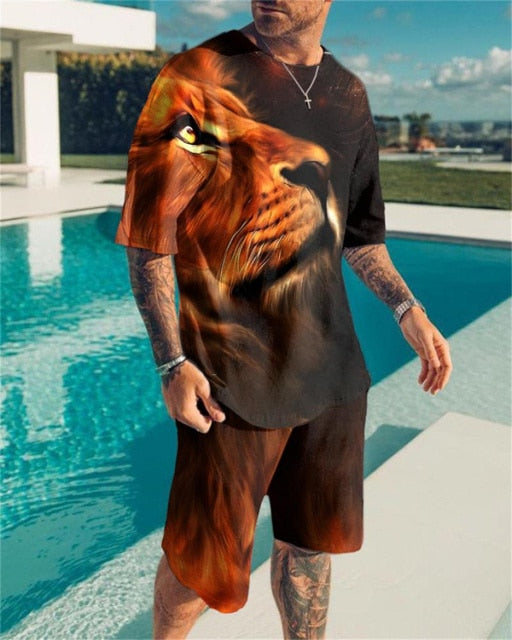 Lion Man T Shirt & Short Set