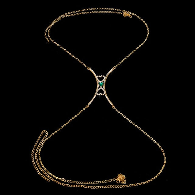 Double Heart Chest Chain