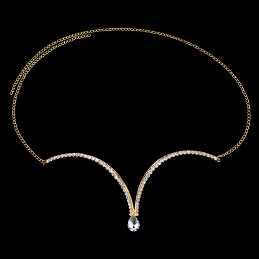 Gold (W) Drop Chest Chain